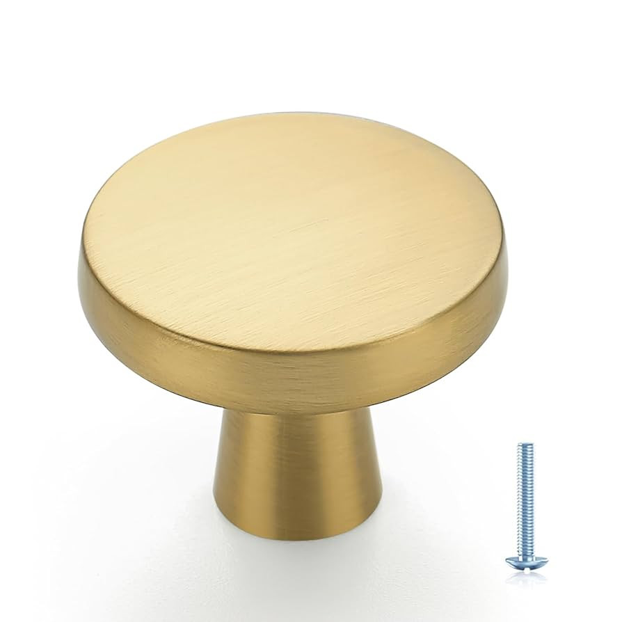 Ravinte 30 Pack Solid Single Hole Kitchen Round Cabinet Knobs Brushed Brass Pulls Drawer Knobs Ki... | Amazon (US)