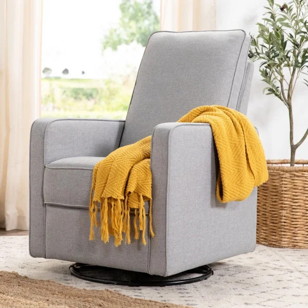 DaVinci Casey Pillowback Swivel Glider Chair in Misty Gray | Walmart (US)