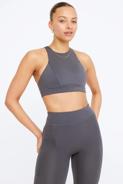 FORMTECH HIGH NECK RUNNING SPORTS BRA - GRAPHITE | TALA (UK)