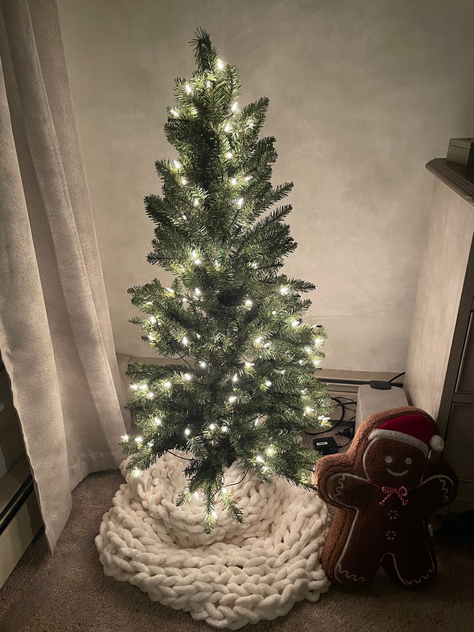 The perfect little tree for small spaces, bedrooms, or anywhere you want to add a little holiday cheer 🎄💫 I love how easy it was to set up and the pre-lit lights make it so simple!

#LTKHome #LTKSeasonal #LTKFindsUnder50