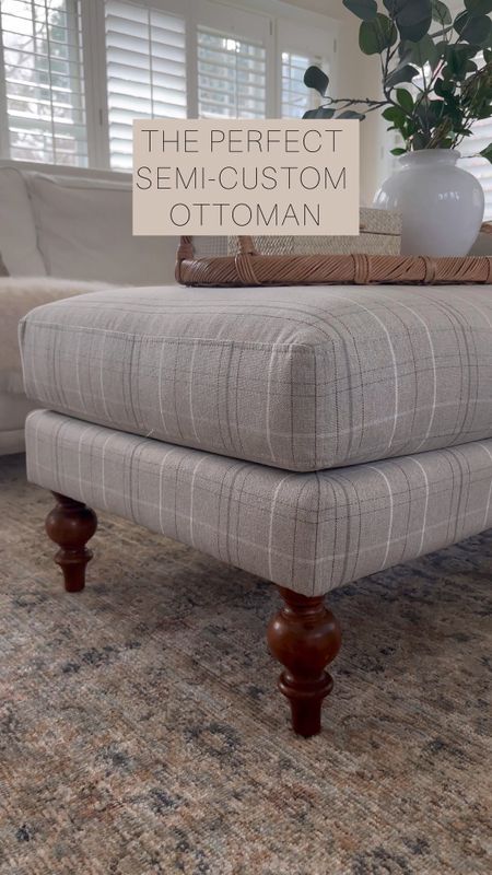 I looked high and low for an ottoman that would serve as a timeless, yet refined coffee table fit for our growing family and this one is a 10/10. From the endless options, to free samples and an accurate delivery timeframe - you can’t go wrong! This is the Taupe Plaid in the Havana leg finish. Shop directly in my bio or via my LTK shop!
•
•
•
Ottoman coffee table, affordable home decor finds, living room furniture, baby safe furniture, family room, Ralph lauren style, neutral home, modern traditional home, simple home style 

#LTKhome #LTKsalealert #LTKfindsunder50