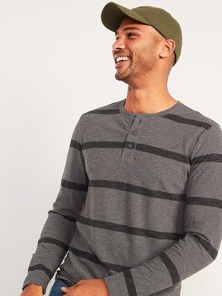 Soft-Washed Striped Long-Sleeve Henley T-Shirt for Men | Old Navy (US)