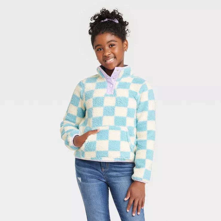Girls' Sherpa Pullover Sweatshirt - Cat & Jack™ | Target