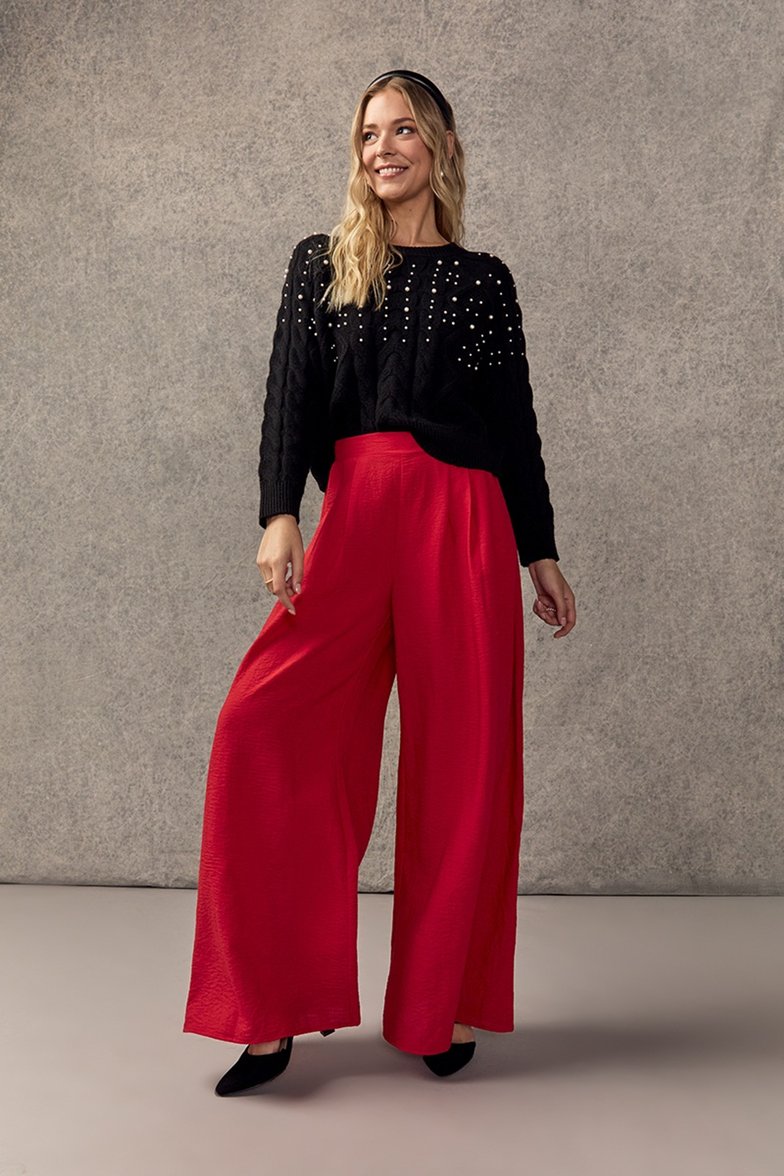 Beverly Pearl Embellished Cable Pullover Sweater | Francesca's