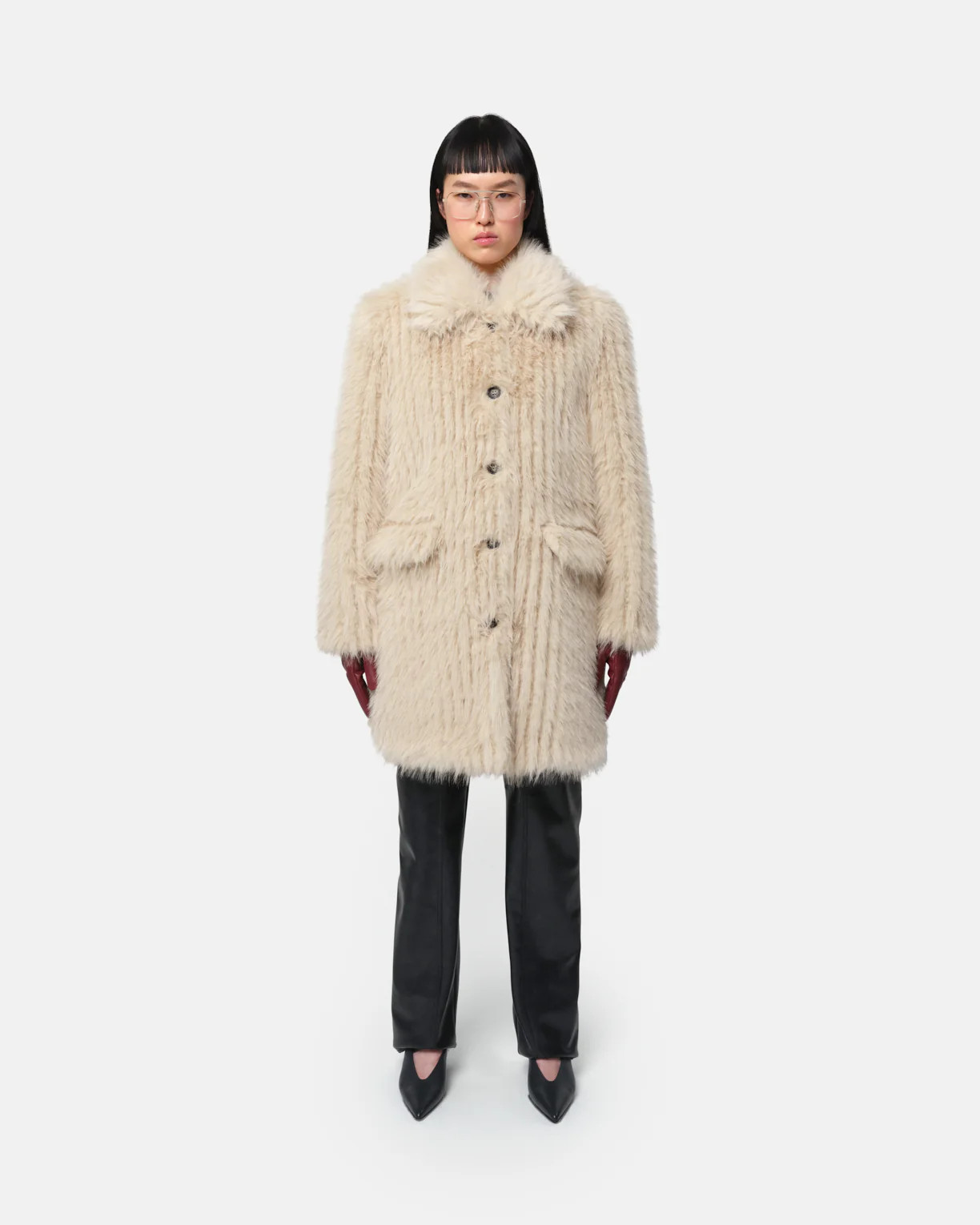 Pamela Faux Fur Coat in Flan | Apparis