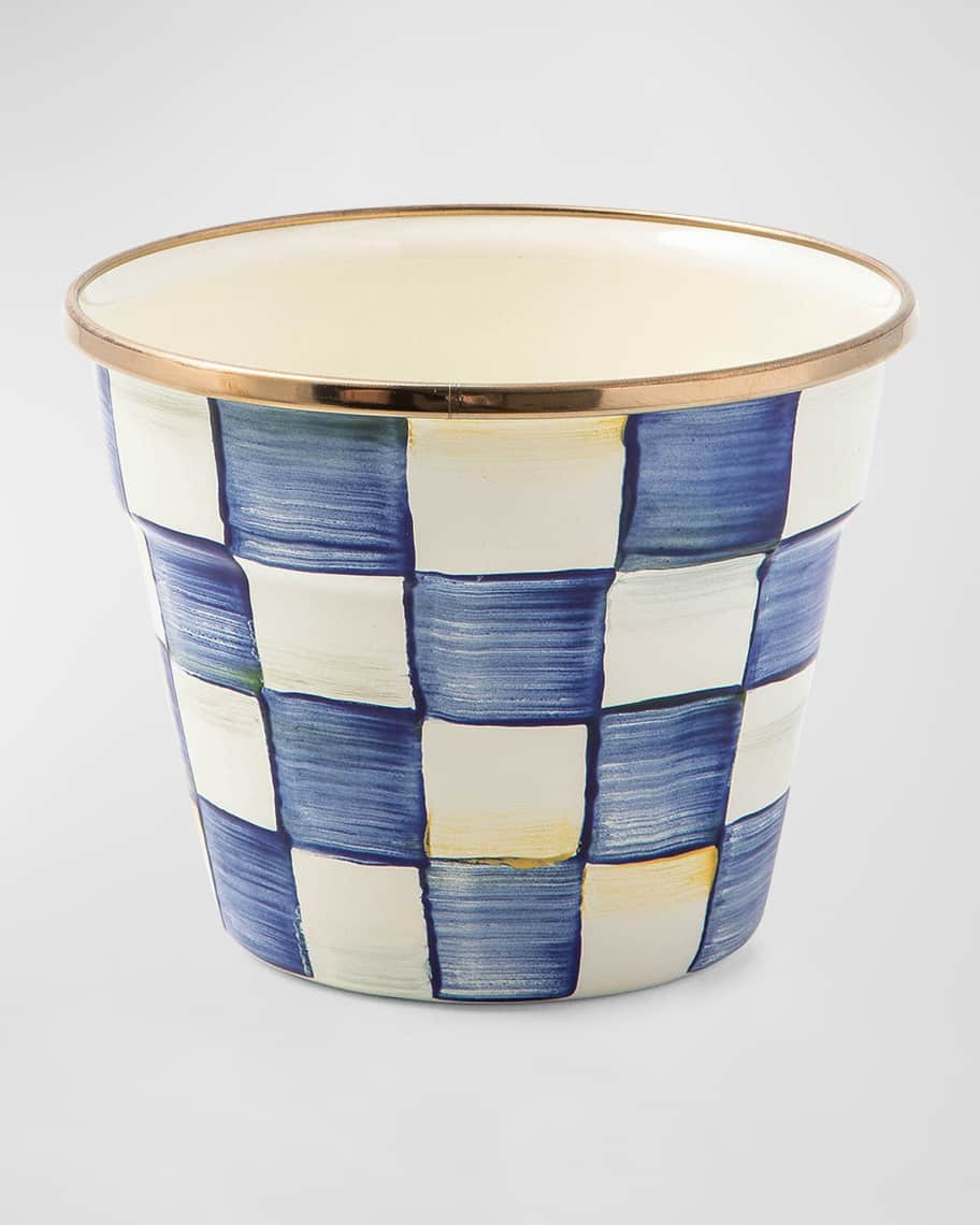 MacKenzie-Childs Royal Check Enamel Small Garden Pot | Neiman Marcus