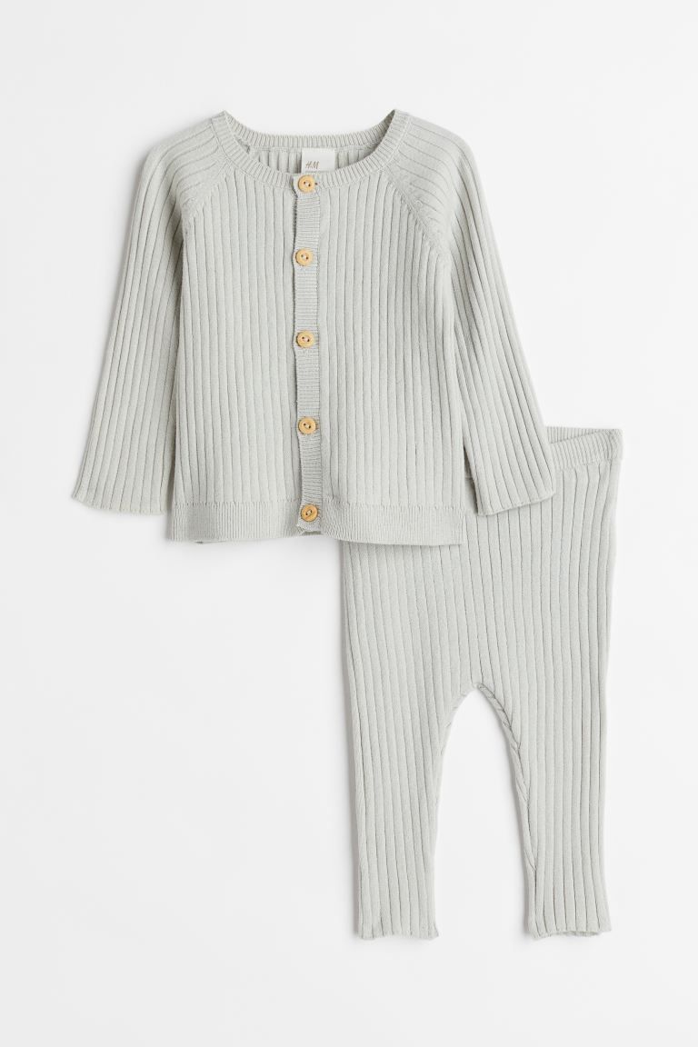 2-piece Rib-knit Cotton Set | H&M (US + CA)