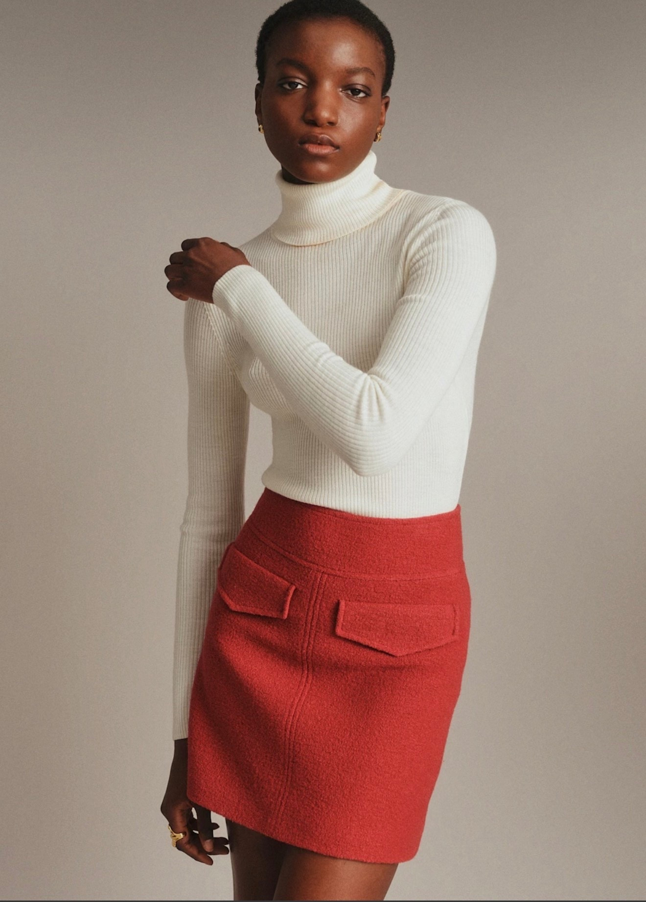 Quintessential fall right here 🍁 a bold colored skirt,  fitted turtleneck and pair with a great pair of tights and boots or heels. Either way this is a must have. ￼

#LTKootd #LTKOver40 #LTKWorkwear
