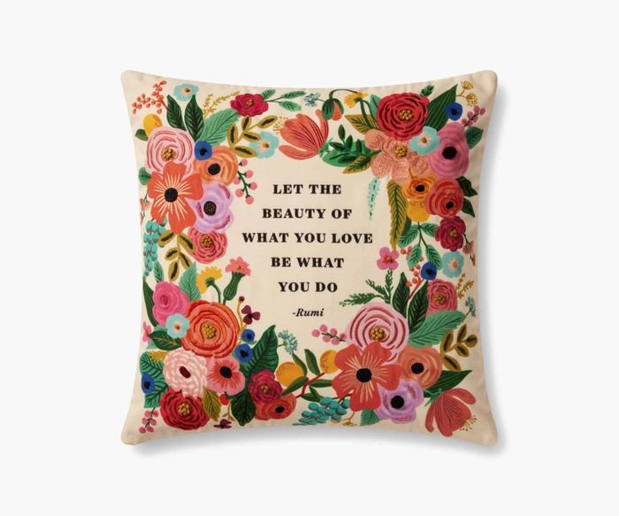 Beauty of What You Love Embroidered Pillow | Rifle Paper Co.