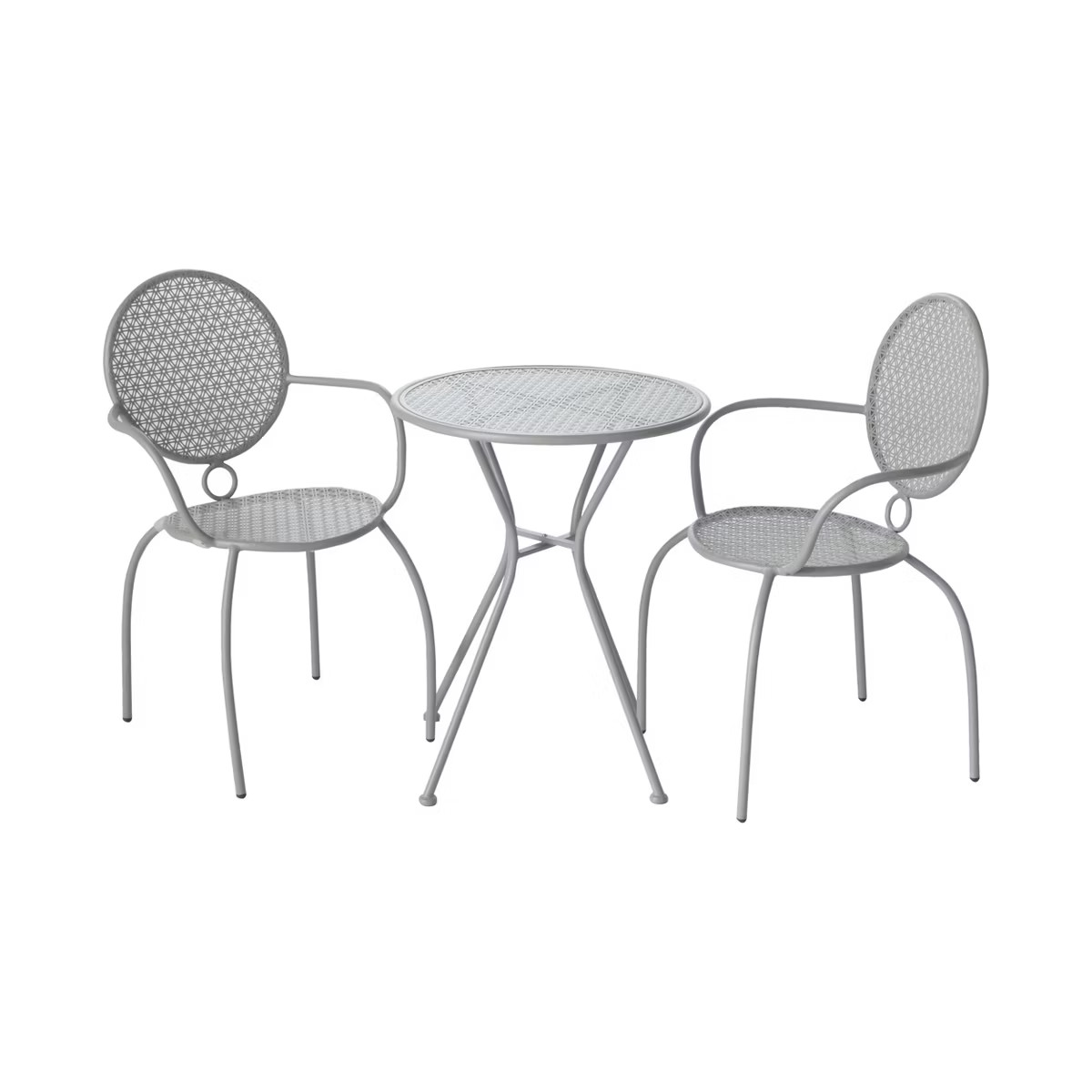 Martini 3pc Greyhound Finish Wrought Iron Patio Bistro Set with 23.75" Round Table - Alfresco Hom... | Target