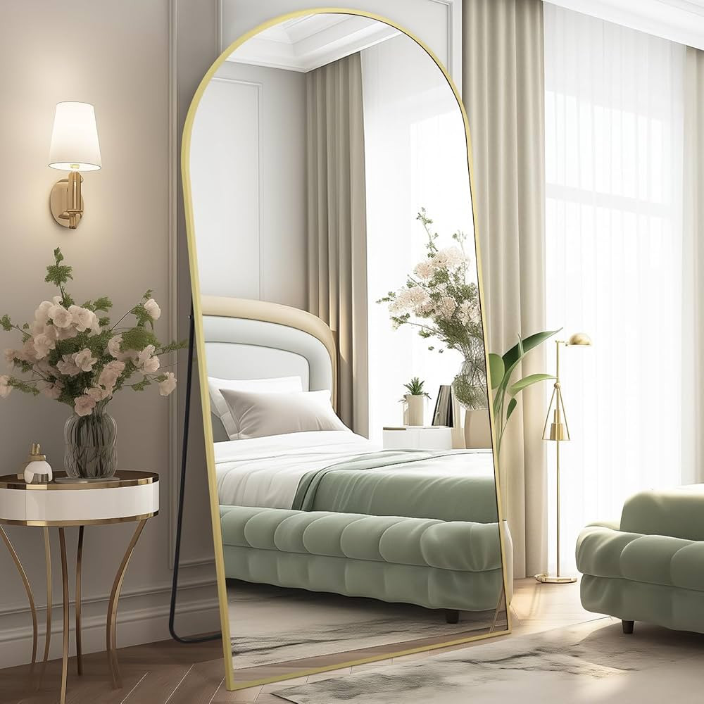 MELOMOIR 76"x34" Gold Mirror Full Length, Large Mirror Full Length for Bedroom Living Room Cloakr... | Amazon (US)