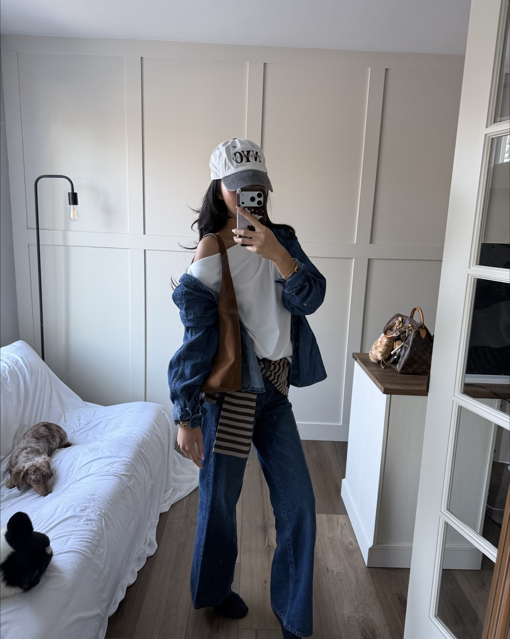 a semi-casual layered denim winter outfit of the day!! 🤍

obsessed w/ adding new brown patterns and textures to a plain solid outfit this season :)

#LTKgrwm #LTKootd #LTKPetite