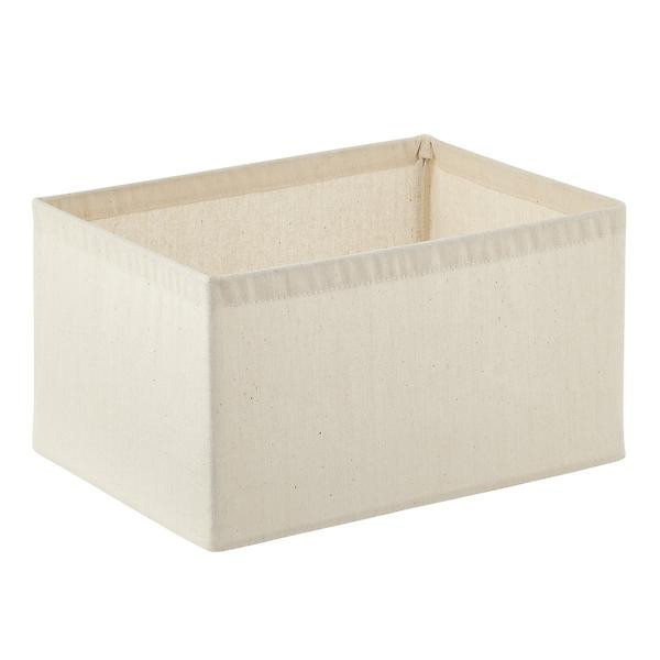 Straight-Sided Twill Open Bin Grey | The Container Store