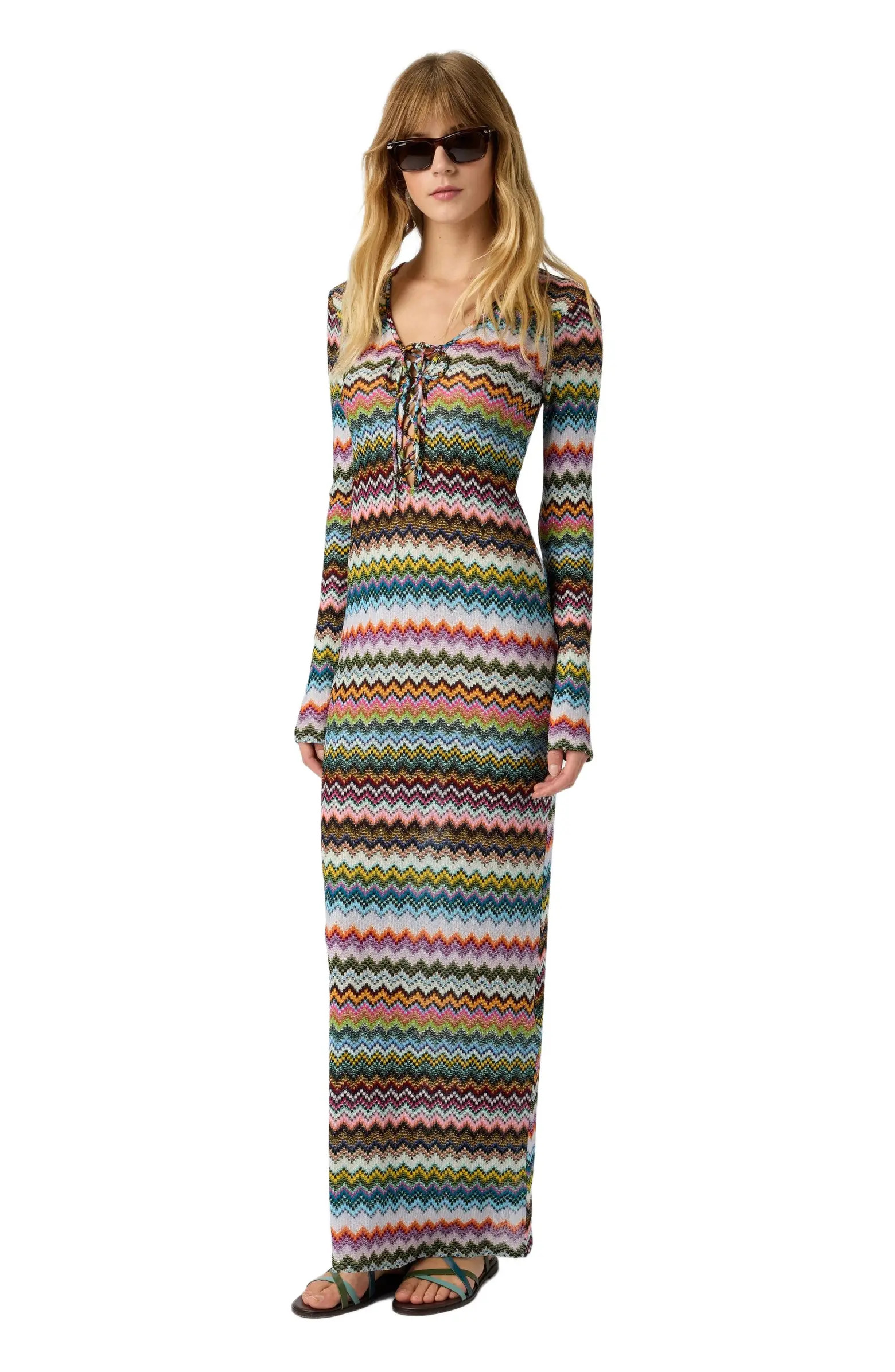 Missoni Long Cover-up In Lamé Viscose With Pixel-effect Zigzag Pattern | Nordstrom | Nordstrom