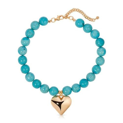 Ettika Choker Necklace For Women. Turquoise Jewelry for Women. Luck and Love Turquoise Beaded Choker Necklace in 18K Gold Plated | Amazon (US)