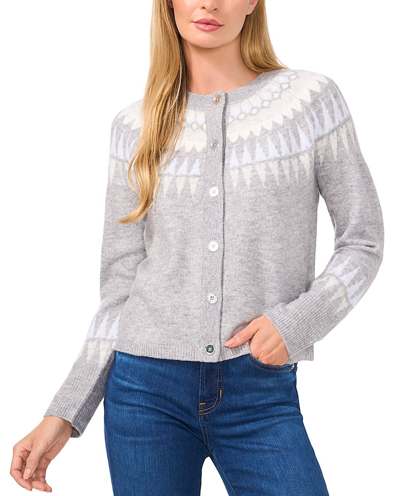 CeCe Fair Isle Crewneck Cardigan | Bloomingdale's (US)