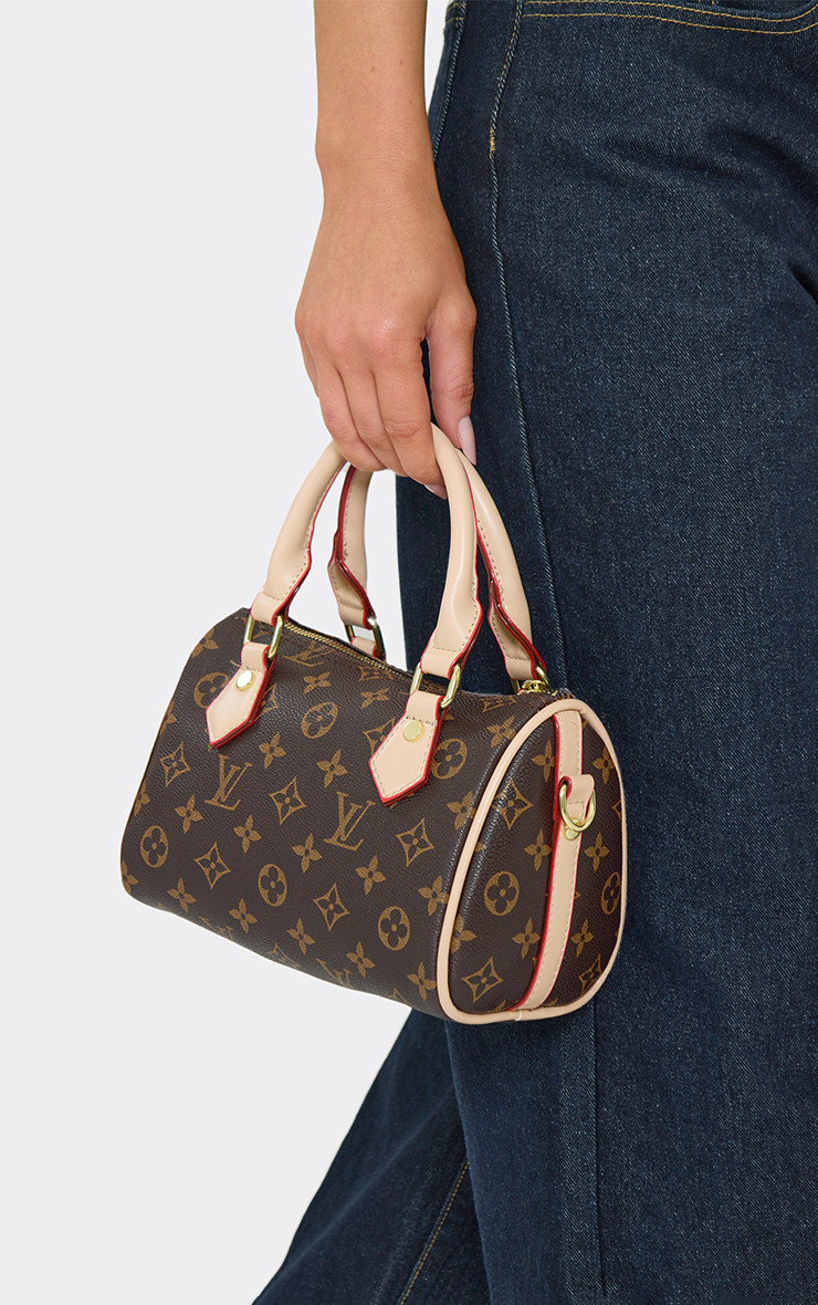 Bunnie Printed Detail Grab Bag In Brown Faux Leather | EGO Shoes (US & Canada)