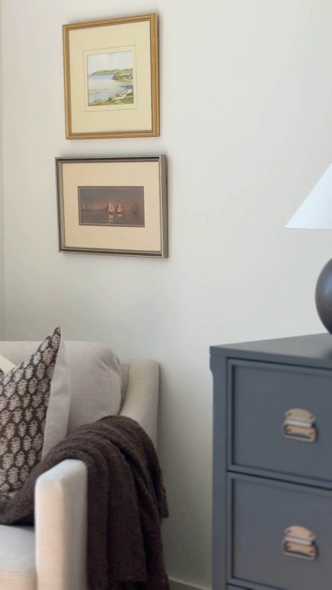 Cutest vintage inspired reading book corner for master bedroom decor ideas. Feat vintage art pieces, studio McGee target armchair, McGee and co table lamp, blanket from Wayfair. 

#LTKHome