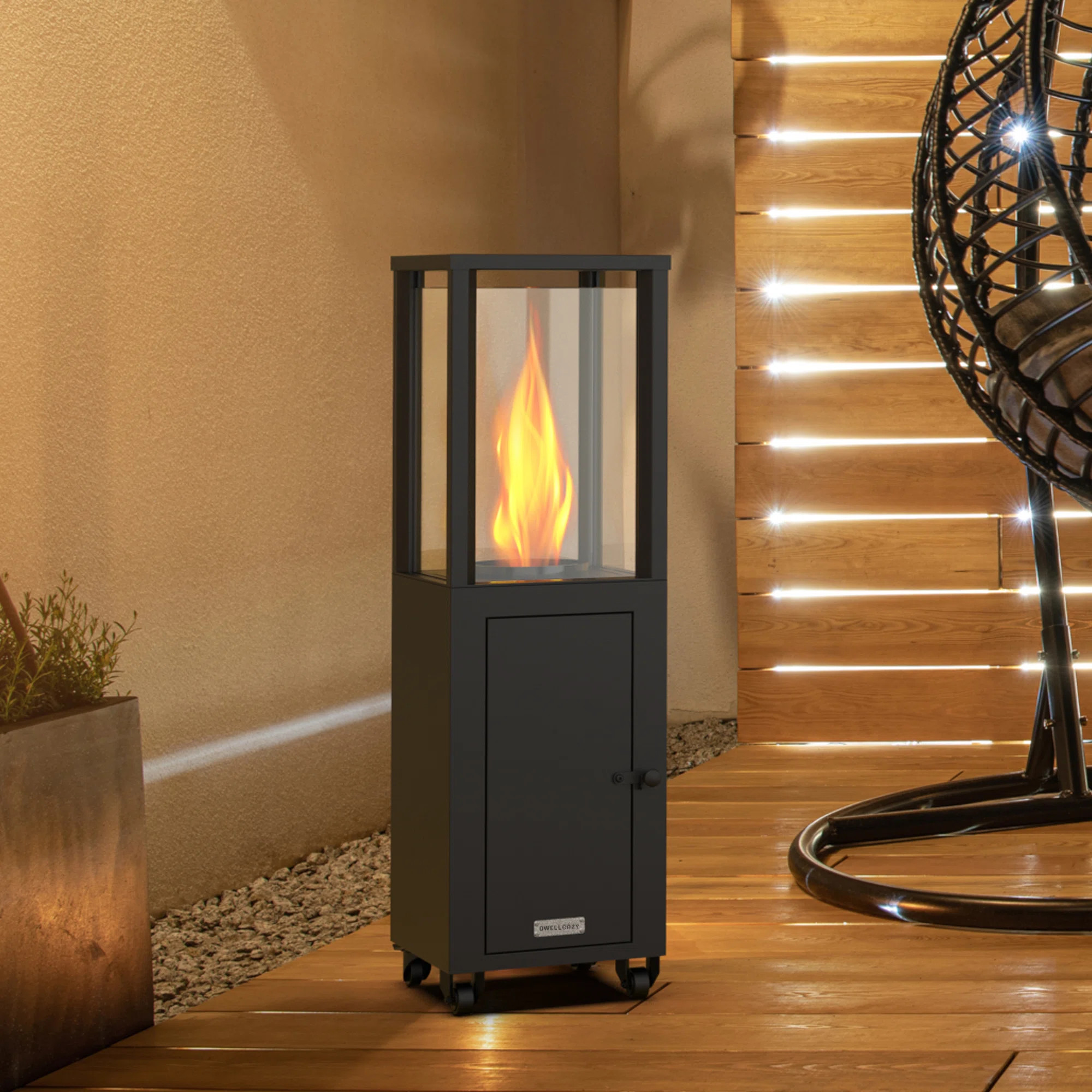 DWELLCOZY Wood Pellets Standing Patio Heater With Wheels & Reviews - Wayfair Canada | Wayfair North America
