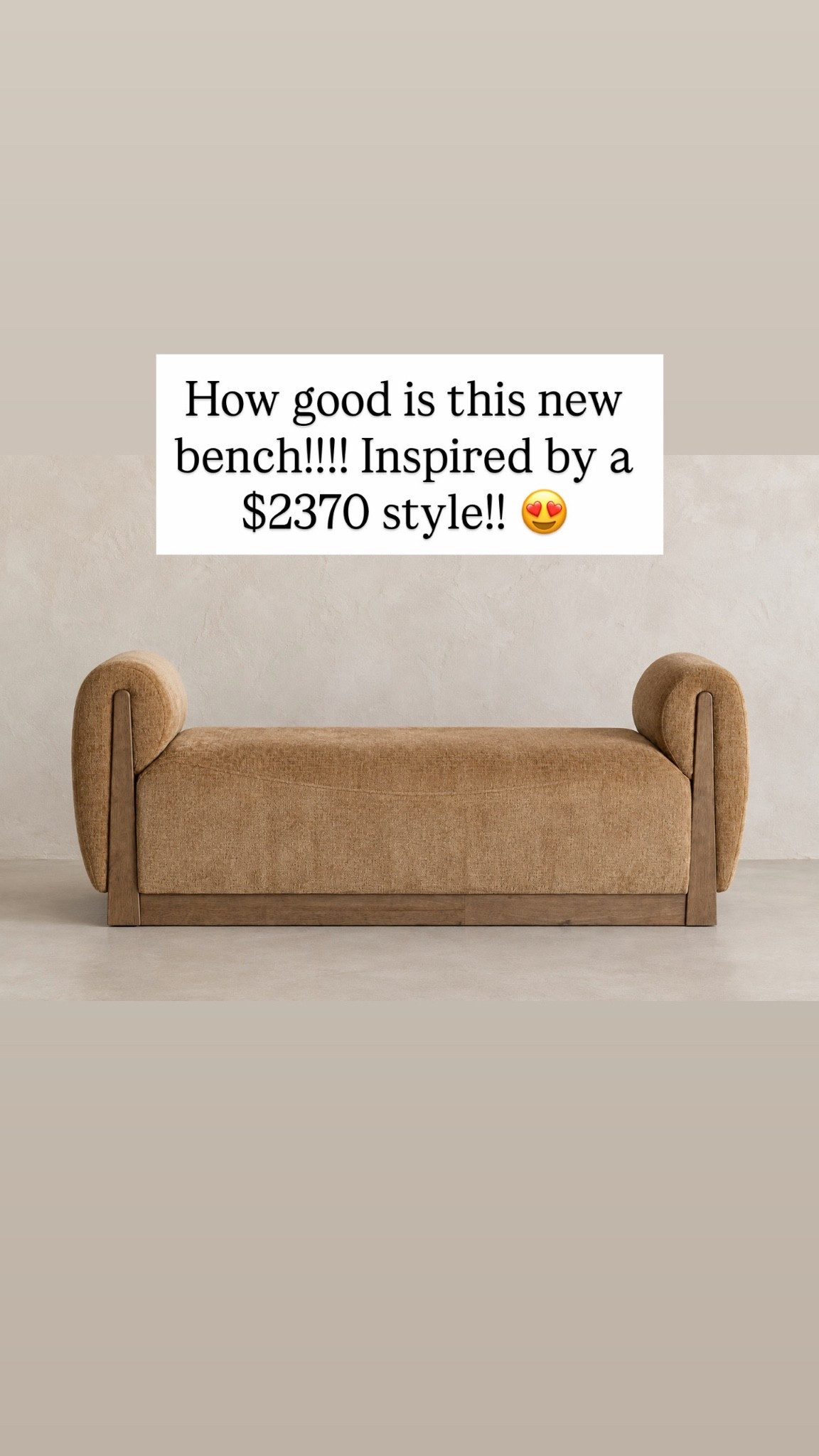 How good is this new bench!!!! Inspired by a $2370 style!! 😍
