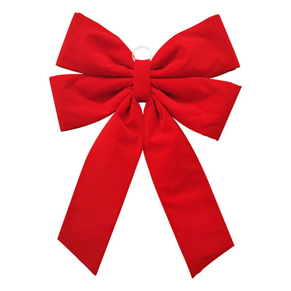 Classic Christmas Red Outdoor Christmas Bow, Fabric | At Home