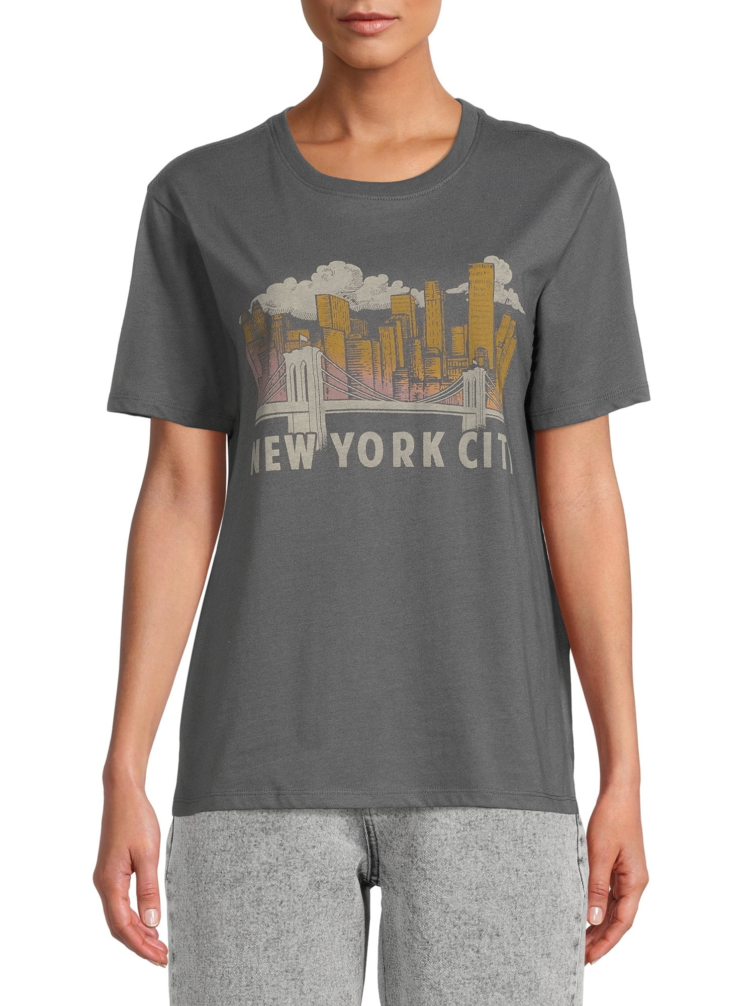 Time And Tru Women's Graphic Tee with Short Sleeves - Walmart.com | Walmart (US)