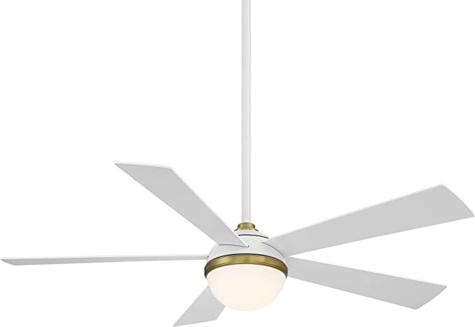 WAC Smart Fans Eclipse Indoor and Outdoor 5-Blade Ceiling Fan 54in Satin Brass Matte White with 3... | Amazon (US)