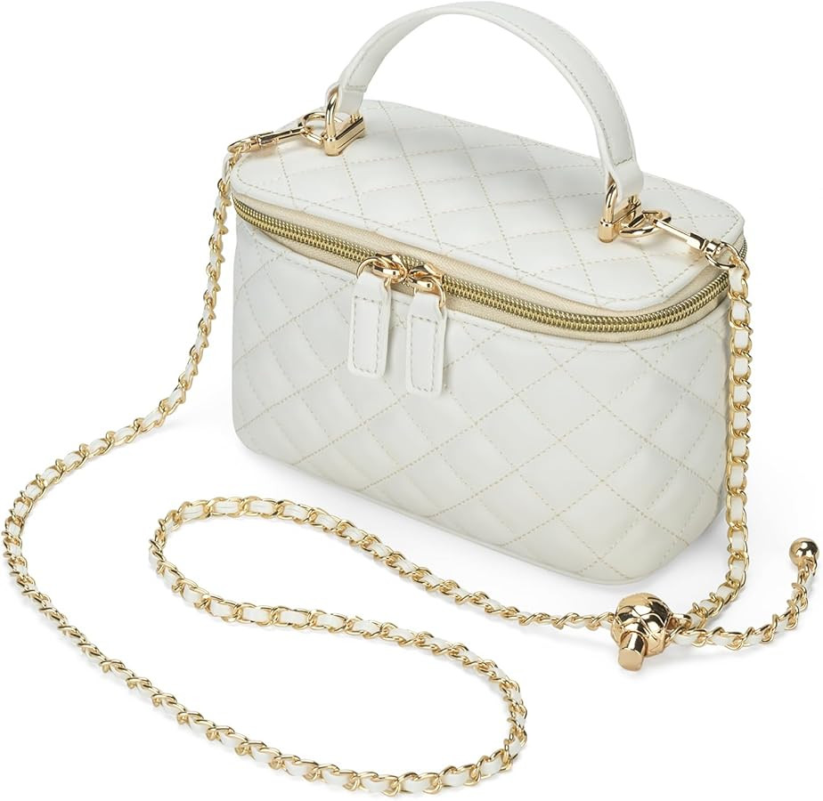 Mini Quilted Box Crossbody Bags for Women, Small Square Designer Clutch Purses with Adjustable Ch... | Amazon (US)