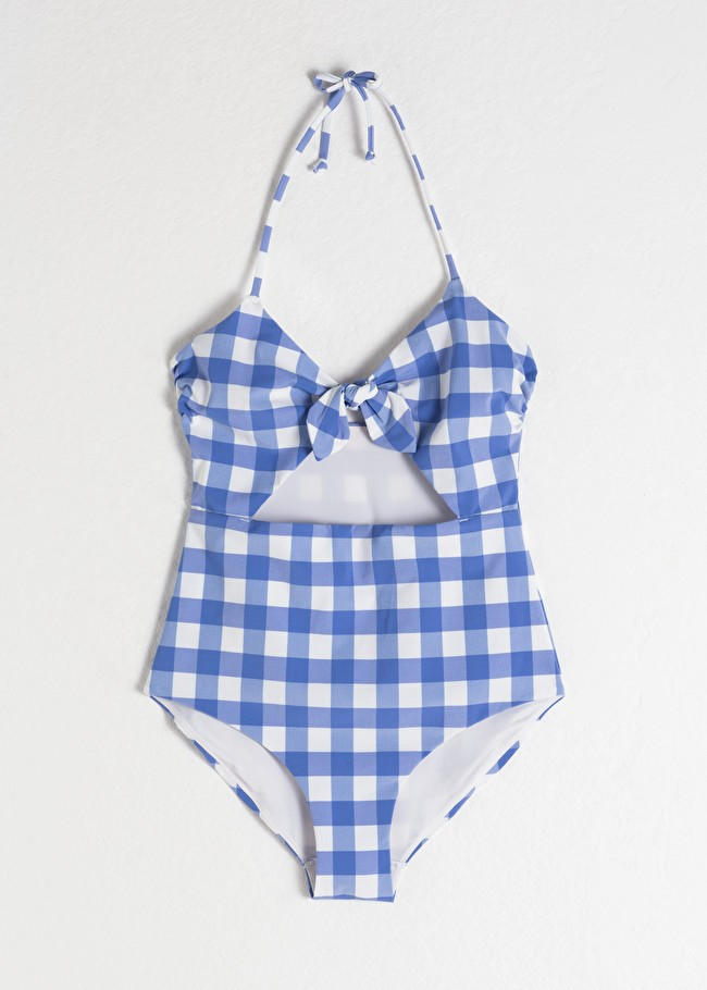Gingham Cutout Halter Swimsuit | & Other Stories (EU + UK)