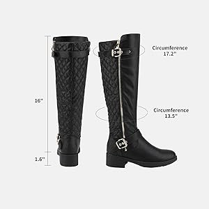 DREAM PAIRS Women's Knee High Boots Wide Calf Low Heel Riding Boots Fall Tall Boots for Women | Amazon (US)