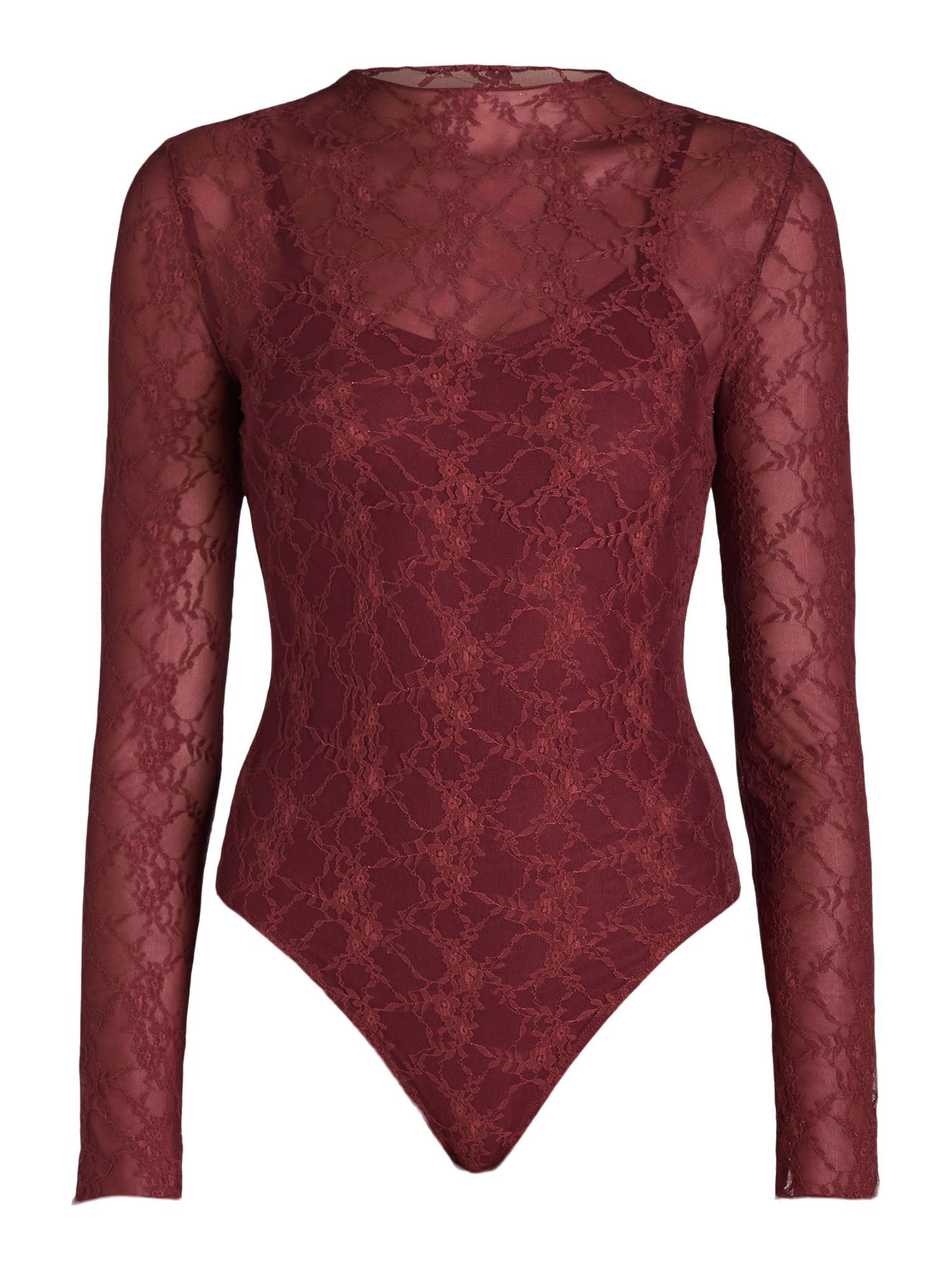 Madden NYC Women's and Women's Plus Lace Bodysuit with Long Sleeves, Sizes XS-4X - Walmart.com | Walmart (US)