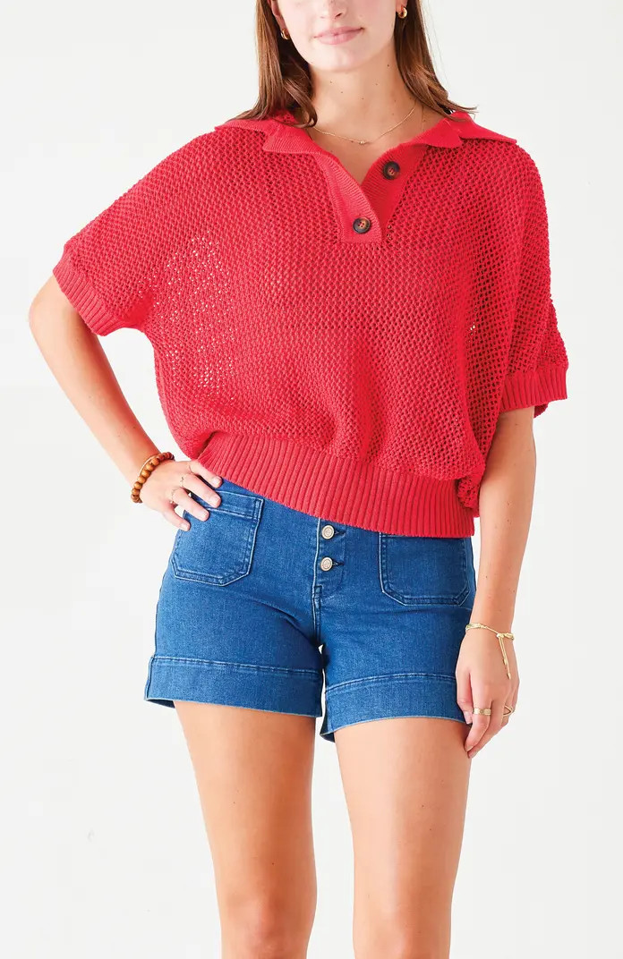 Voyageur by MERSEA Lombard Crochet Polo Sweater | Nordstrom | Nordstrom