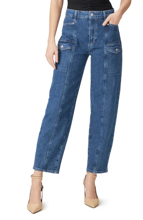 PAIGE Alexis High Waist Tapered Cargo Jeans in Rubina at Nordstrom, Size 24 | Nordstrom