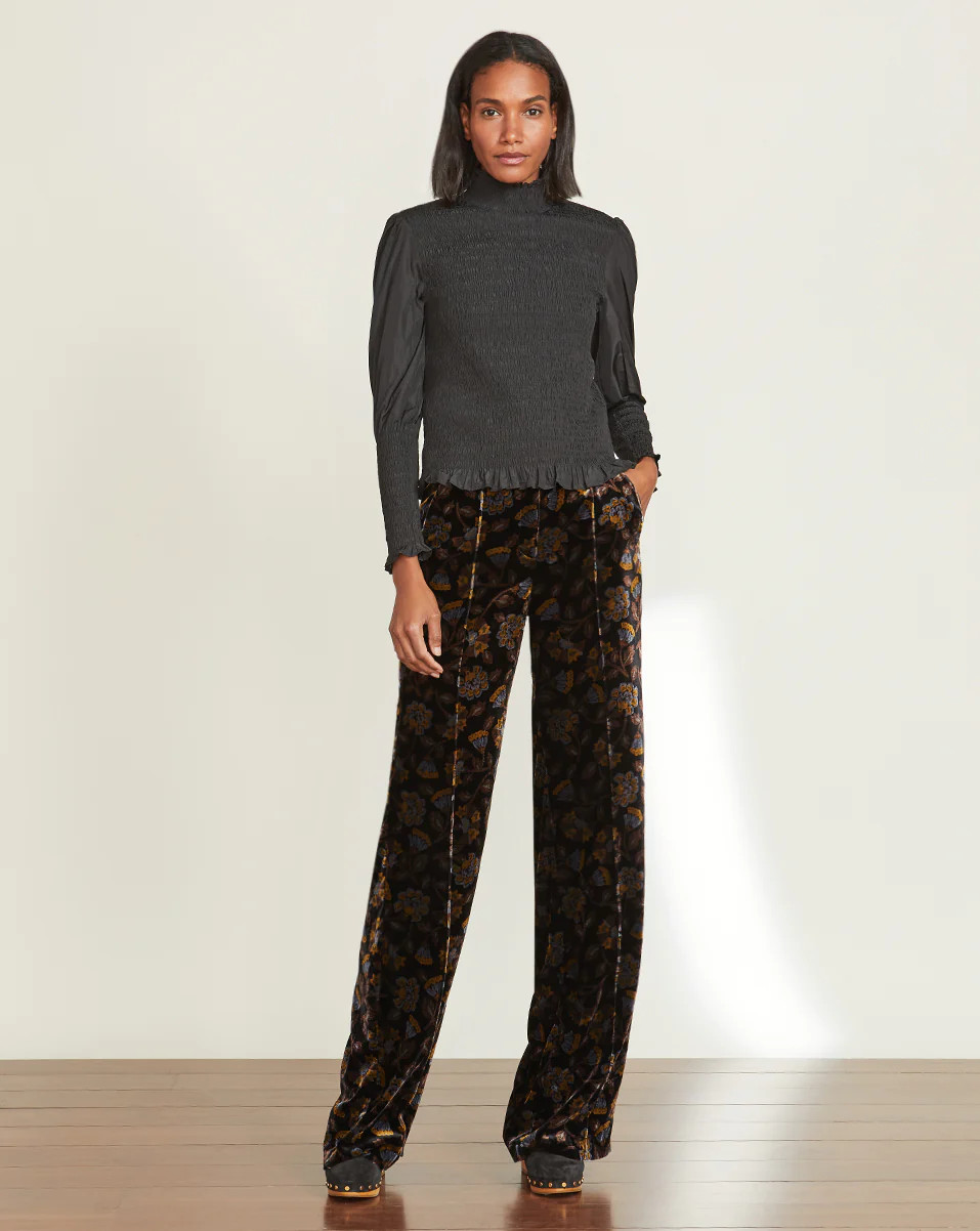 Edia Floral Velvet Pant | Veronica Beard