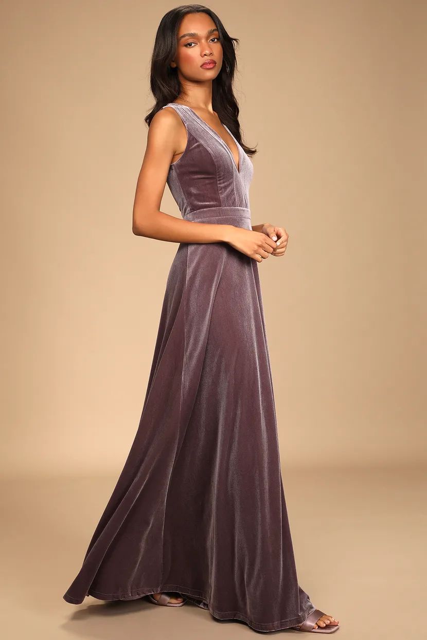 Beautiful Night Dusty Purple Velvet Sleeveless Maxi Dress | Lulus (US)