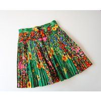 Kenzo Pleated Floral Skirt 100% Wool Short Mini Small | Etsy (US)