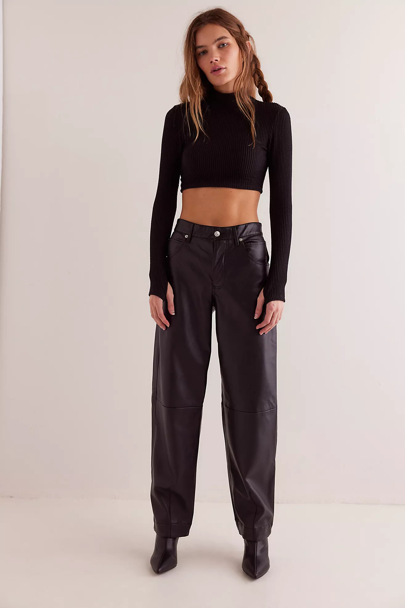 We The Free Sophia Vegan Slim Barrel Pants | Free People (UK)