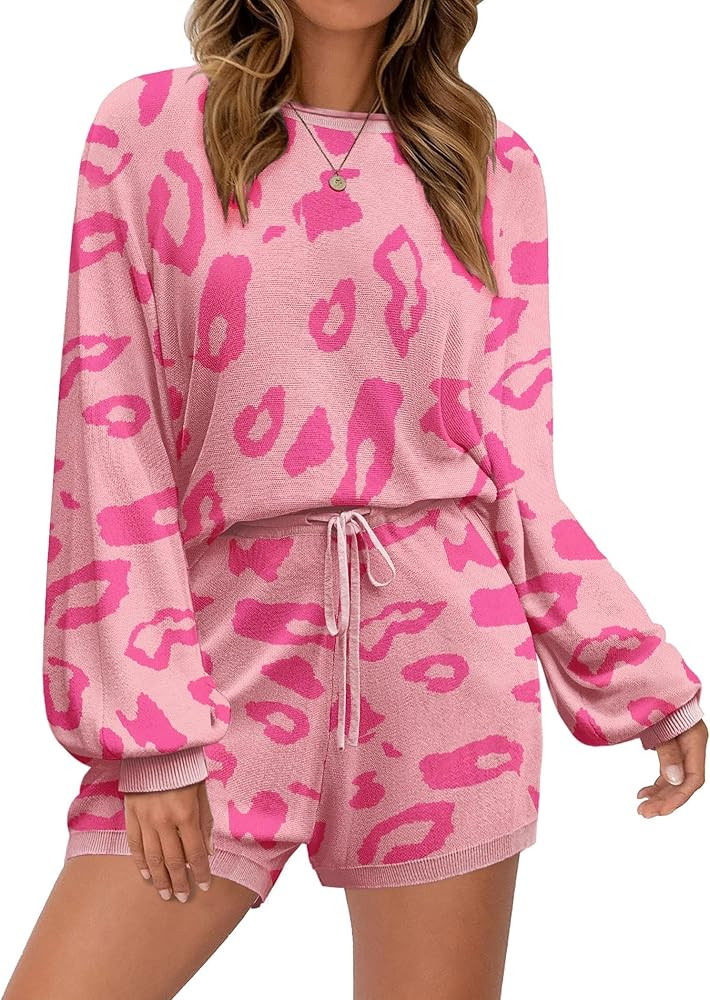 Ekouaer Knit Pajamas Set for Women Lounge Wear Sets Long Sleeve Sweatsuit Matching 2 Piece Outfit... | Amazon (US)