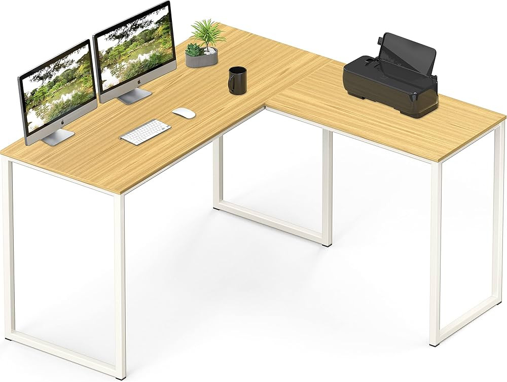 SHW 48-Inch Mission L-Shaped Home Computer Desk, Oak | Amazon (US)