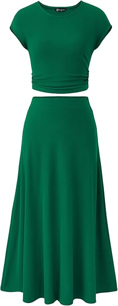 PRETTYGARDEN Two Piece Skirt Set for Women 2026 Summer Spring Dressy Casual Knit Travel Vacation ... | Amazon (US)