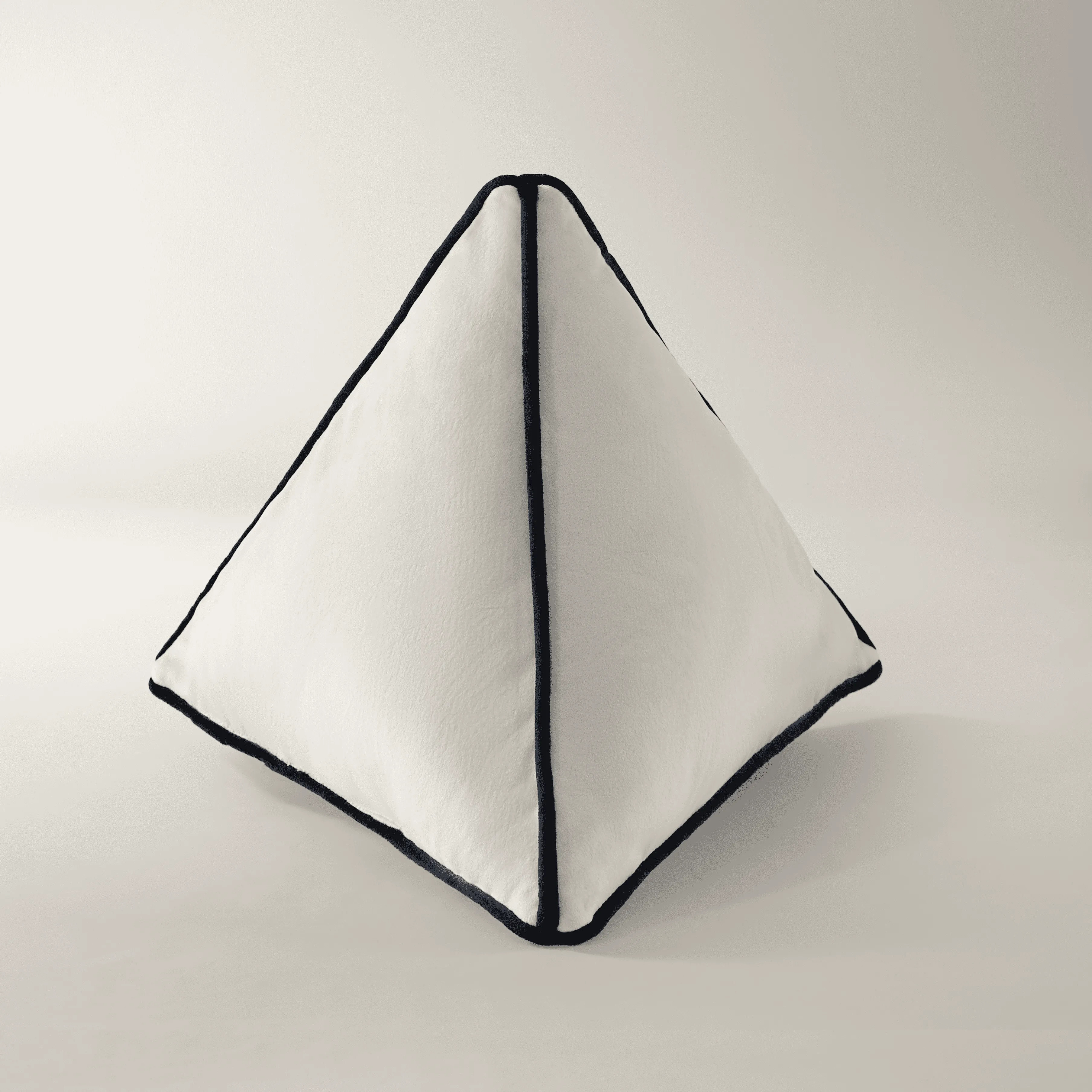 Trist Velvet Triangle Pillow 13" - Alabaster/Black | Z Gallerie