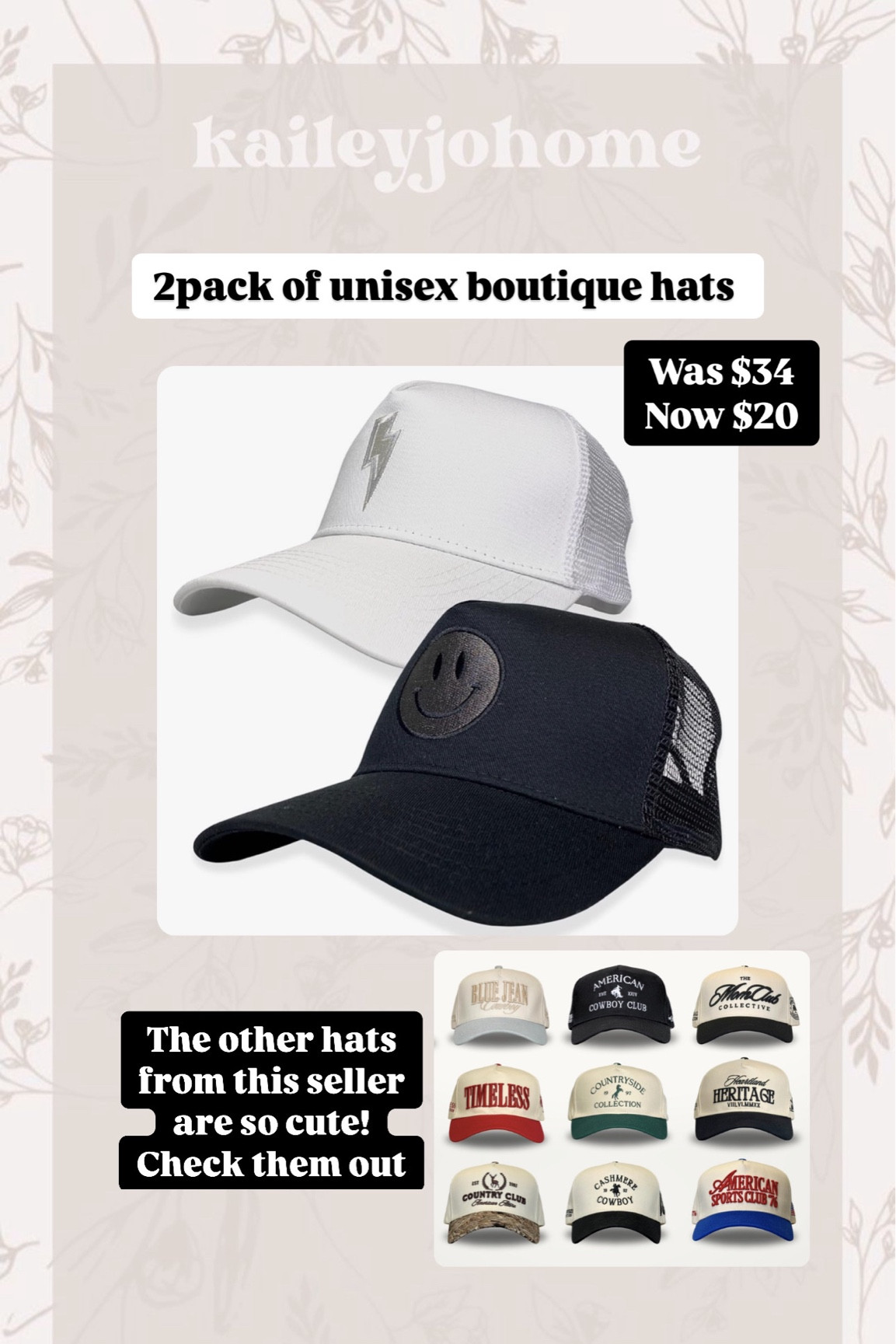 2 pack hats! Only $20, would make great gifts 

#LTKStyleTip #LTKGiftGuide #LTKSaleAlert