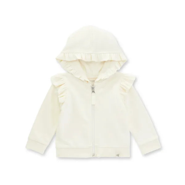 Organic Cotton Ruffled Zip Front Girl Hoodie - 2 Toddler | Burts Bees Baby