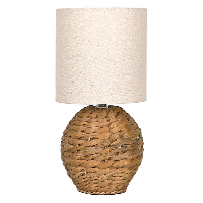 Honeybloom Woven Seagrass Mini Table Lamp with Shade, 13" | At Home