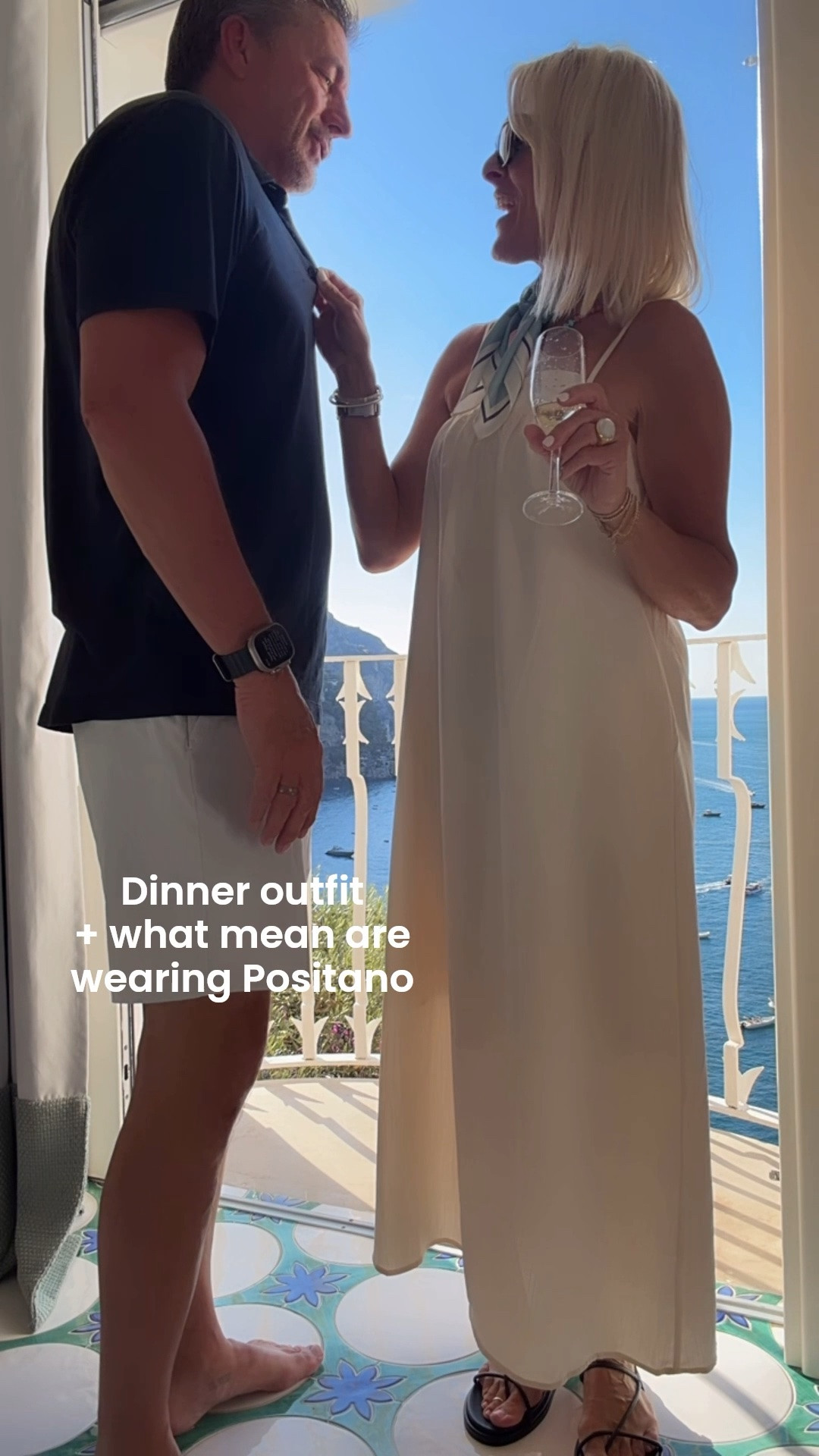 Dinner outfit 
Small in dress. It’s lined with pockets 

Linking what Terry has on. It’s what we see most from men here in Positano at dinner. Sometimes nice shorts, sometimes pants, almost always collared shirt

#LTKTravel #LTKOver40 #LTKMens