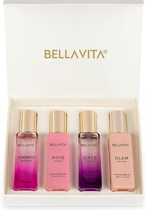 Bellavita Luxury Women's Perfume Gift Set with Rose, Senorita, Date, and Glam | 80ml | Perfume fo... | Amazon (US)