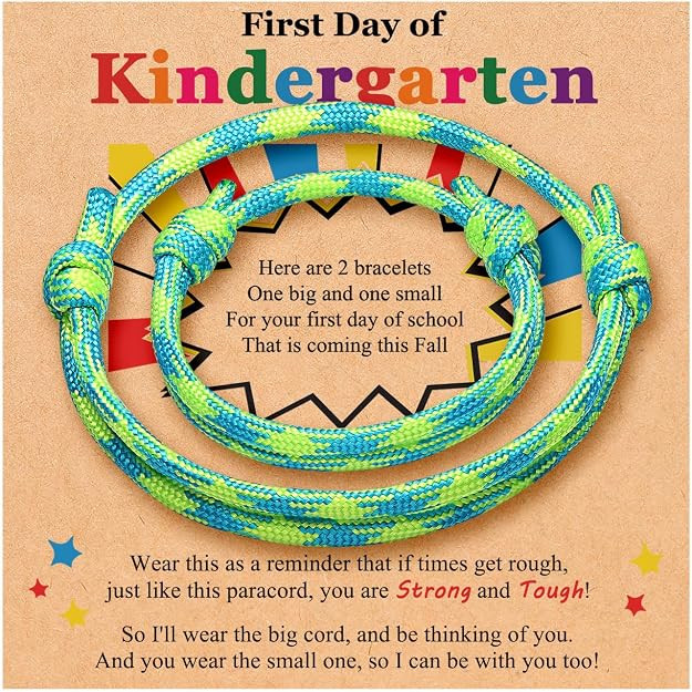PINKDODO First Day of School Bracelet Mommy and Me Bracelets Mother Son Back to School Gifts | Amazon (US)