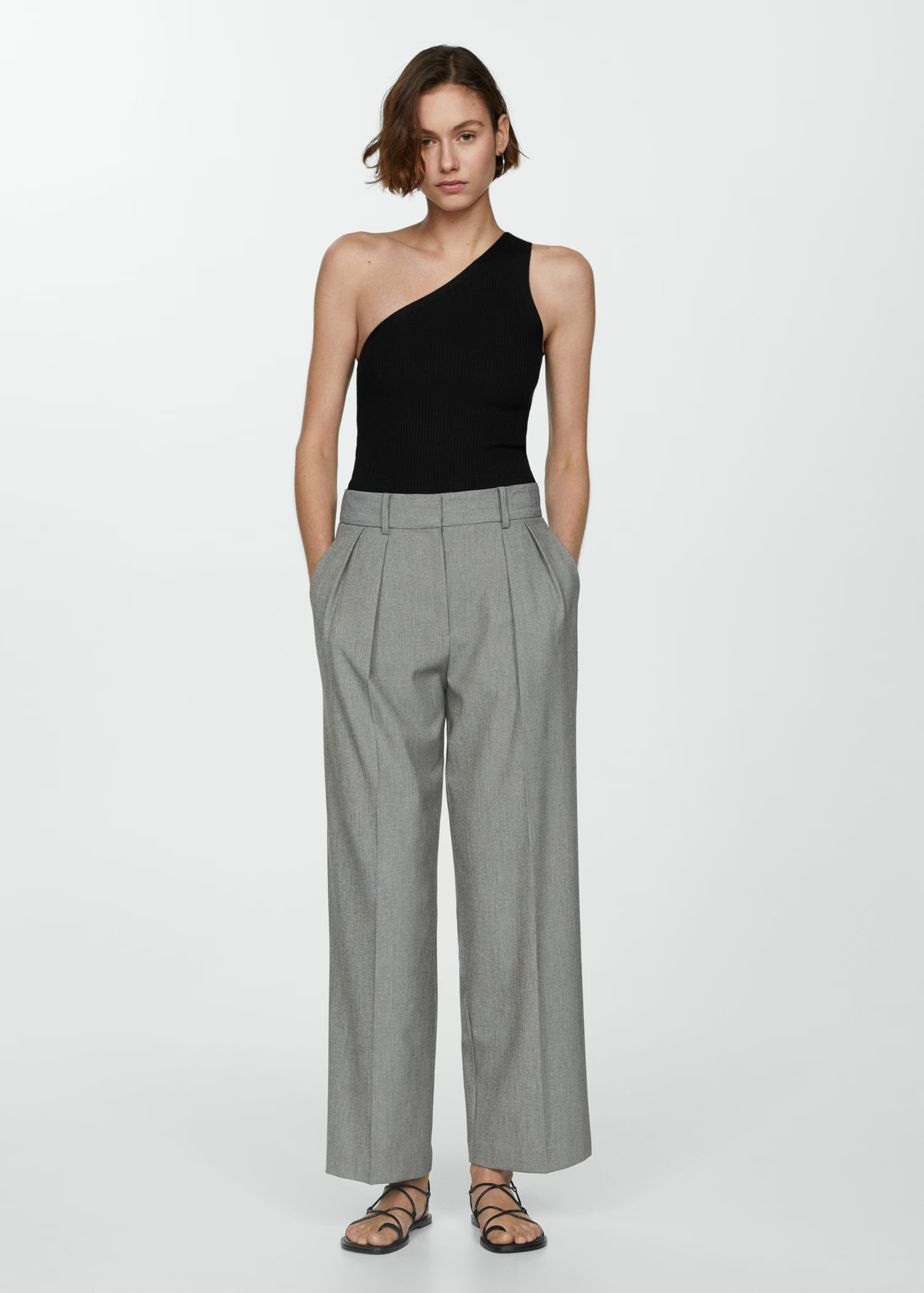 Knit asymmetric top - Women | MANGO USA | Mango (US/MX/AU)