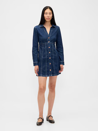 Denim Pleated Mini Dress | Gap (US)
