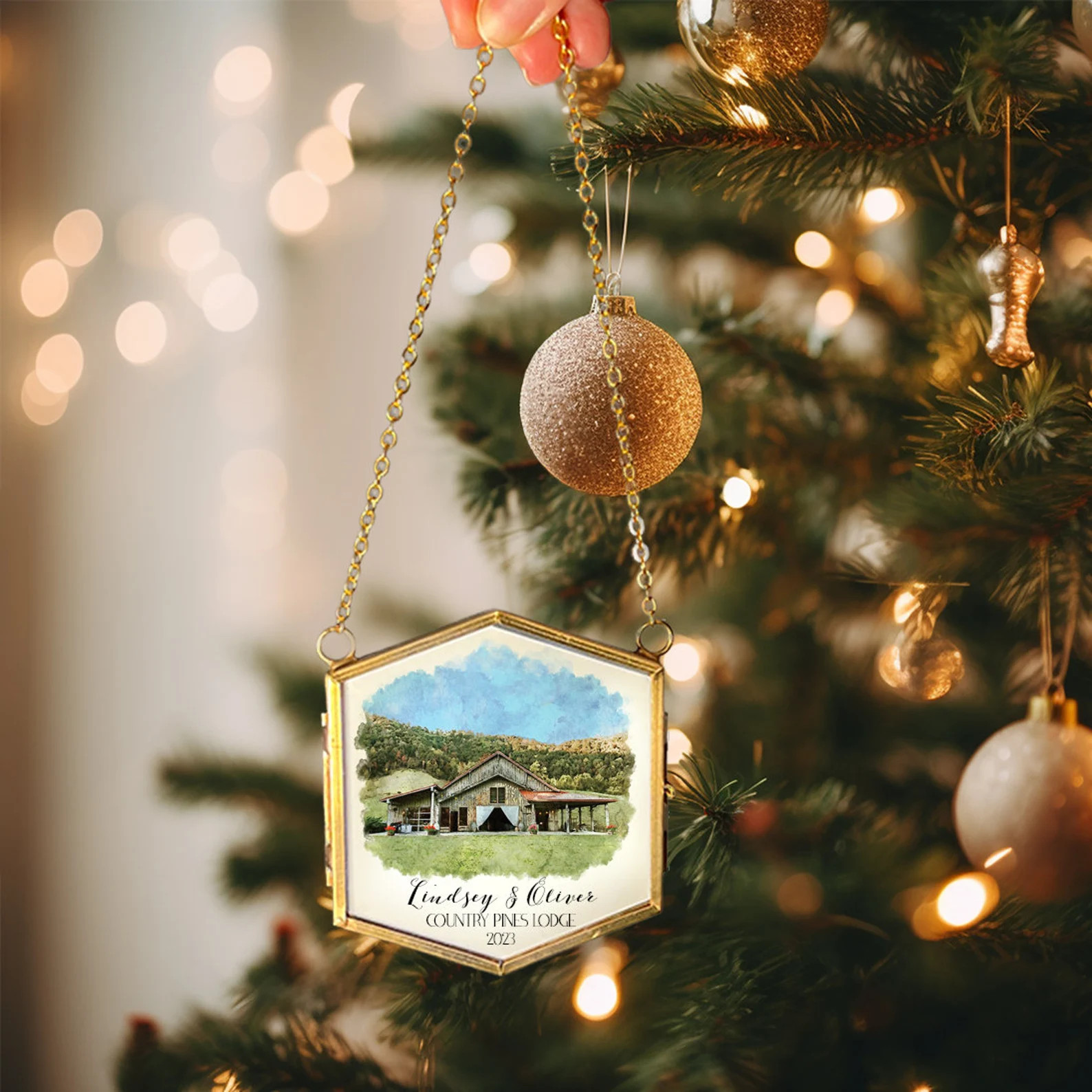 Wedding Venue Watercolor Ornament First Anniversary Gift - Etsy | Etsy (US)